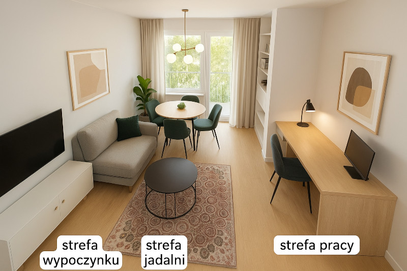 strefy w małym mieszkaniu